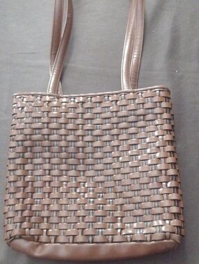 Nine West Brown Woven Shoulder Bag